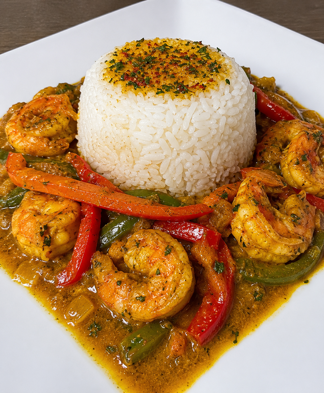 Riz sauce crevettes